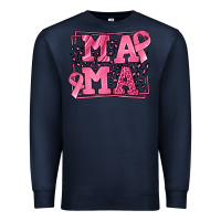Navy Breast Cancer Awareness mama Premium Sweatshirt - LillyAllenDesigns