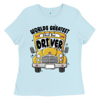 Baby Blue worlds greatest school bus driver Ladies Tee - MaliasSmallBusiness