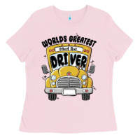 Bubblegum Pink worlds greatest school bus driver Ladies Tee - MaliasSmallBusiness