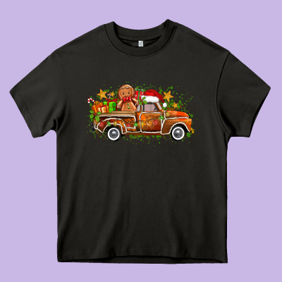 Christmas Gingerbread Truck Heavy Core Tee Designed By Zillion Design Studio