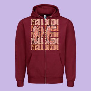 Physical Education Zipper Hoodie Designed By Maliassmallbusiness