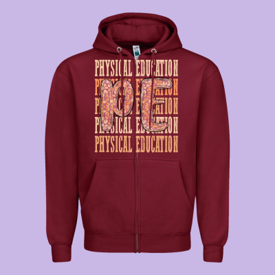 Physical Education Zipper Hoodie Designed By Maliassmallbusiness