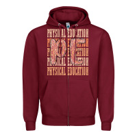 Burgundy physical education Zipper Hoodie - MaliasSmallBusiness