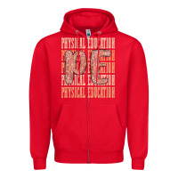 Red physical education Zipper Hoodie - MaliasSmallBusiness