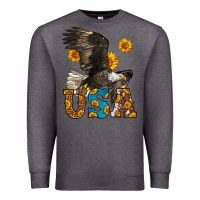 Charcoal Heather Western Usa Eagle 4th of July Premium Sweatshirt - LillyAllenDesigns