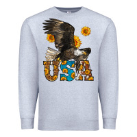 Heather Grey Western Usa Eagle 4th of July Premium Sweatshirt - LillyAllenDesigns
