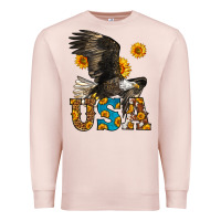 Pale Pink Western Usa Eagle 4th of July Premium Sweatshirt - LillyAllenDesigns