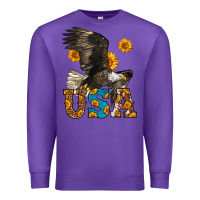 Purple Western Usa Eagle 4th of July Premium Sweatshirt - LillyAllenDesigns