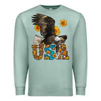 Seafoam Western Usa Eagle 4th of July Premium Sweatshirt - LillyAllenDesigns