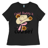 Black cupid find me a cowboy Ladies Tee - MaliasSmallBusiness