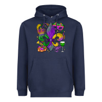 Navy mardi gras fleur de lis Heavyweight Hoodie - LillyAllenDesigns