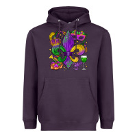 Plum mardi gras fleur de lis Heavyweight Hoodie - LillyAllenDesigns