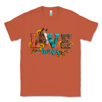 Copper love horses  leather turquoise leopard Classic Tee - Artiststas
