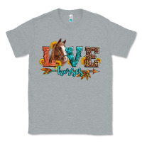 Heather Grey love horses  leather turquoise leopard Classic Tee - Artiststas