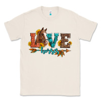 Natural love horses  leather turquoise leopard Classic Tee - Artiststas