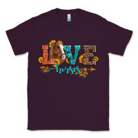 Plum love horses  leather turquoise leopard Classic Tee - Artiststas
