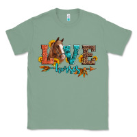 Sage love horses  leather turquoise leopard Classic Tee - Artiststas