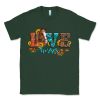 Sports Green love horses  leather turquoise leopard Classic Tee - Artiststas