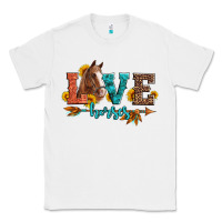 White love horses  leather turquoise leopard Classic Tee - Artiststas