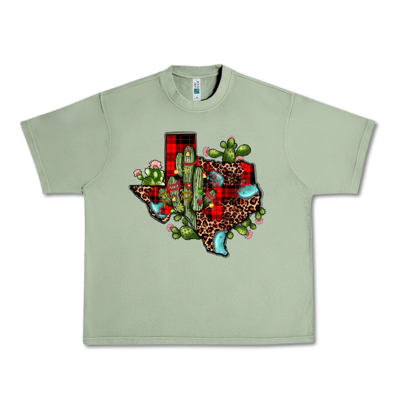 Cactus Christmas Texas Map Urban Heavy Tee by JahusDesignShop | Teevron