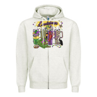 Oatmeal Heather obsessive cup disorder mardi gras Zipper Hoodie - MaliasSmallBusiness