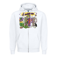 White obsessive cup disorder mardi gras Zipper Hoodie - MaliasSmallBusiness