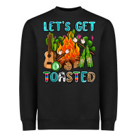 Black let's get toasted with camp fire Heavyweight Sweatshirt - AdoDesignShop