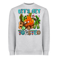 Heather Grey let's get toasted with camp fire Heavyweight Sweatshirt - AdoDesignShop