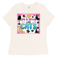 Bone life is better with cats Ladies Tee - MaliasSmallBusiness