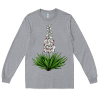 Heather Grey Yucca Flower IIIustrations Long Sleeve Tee - LillyAllenDesigns
