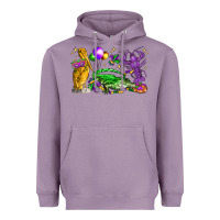 Lavender mardi gras pelican alligator and crawfish Heavyweight Hoodie - LillyAllenDesigns