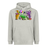 Moon Dust mardi gras pelican alligator and crawfish Heavyweight Hoodie - LillyAllenDesigns