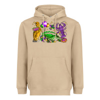 Mushroom mardi gras pelican alligator and crawfish Heavyweight Hoodie - LillyAllenDesigns