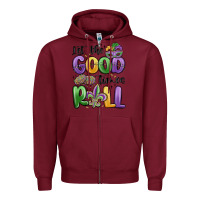 Burgundy let the good times roll Zipper Hoodie - MaliasSmallBusiness