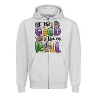Dove Grey let the good times roll Zipper Hoodie - MaliasSmallBusiness