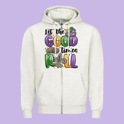 Let The Good Times Roll Zipper Hoodie Designed By Maliassmallbusiness