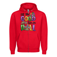 Red let the good times roll Zipper Hoodie - MaliasSmallBusiness