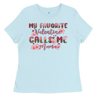 Baby Blue my favorite valentine calls me mama Ladies Tee - MaliasSmallBusiness