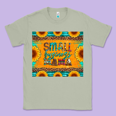 Small Business Mama Leopard Turquoise Aztec Serape Cowhide Sunflowers Classic Tee Designed By Artiststas