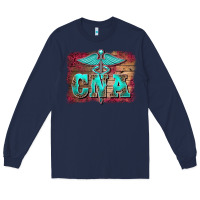 Navy western nurse certified nurse  assistant medilcal symbol  background Long Sleeve Tee - BarkalooDesign
