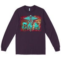 Plum western nurse certified nurse  assistant medilcal symbol  background Long Sleeve Tee - BarkalooDesign