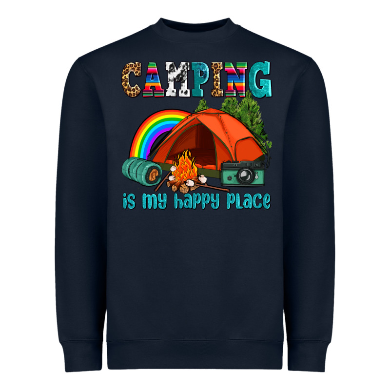 Camping Is My Happy  Place Heavyweight Sweatshirt by AdoDesignShop | Teevron