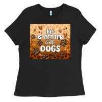 Black life is better with dogs Ladies Tee - MaliasSmallBusiness