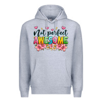 Heather Grey not perfect awesome Premium Hoodie - JahusDesignShop