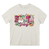 Pink Santa Baby Christmas Heavy Core Tee | Teevron