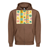 Chestnut retro daisy Zipper Hoodie - MaliasSmallBusiness
