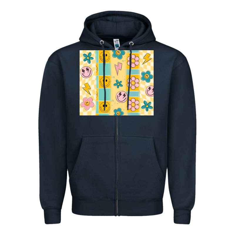 Retro Daisy Zipper Hoodie by MaliasSmallBusiness | Teevron