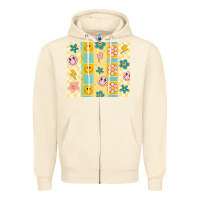 Sandshell retro daisy Zipper Hoodie - MaliasSmallBusiness