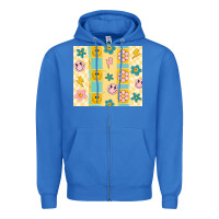 True Royal retro daisy Zipper Hoodie - MaliasSmallBusiness