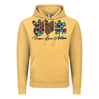 Vintage Mustard peace love autism1 Vintage Hoodie - CowhideDigitalArt